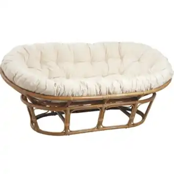 Loungestoel Mamasan bruin rotan