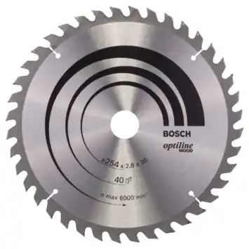 Bosch cirkelzaagblad Optiline voor hout 40 tanden - 254 x 30 x 2,8 mm