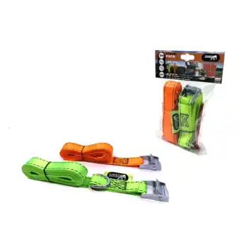 Jumbo spanbanden set 2-in-1 met D-sluiting incl. extra spanband met klemgesp