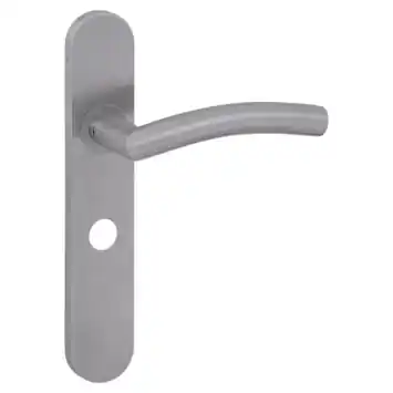 Novidade deurkrukset Hera ovaal schild met vrij-bezet sluiting 63/8 mm RVS