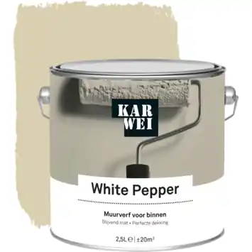 KARWEI muurverf white pepper mat 2,5 liter