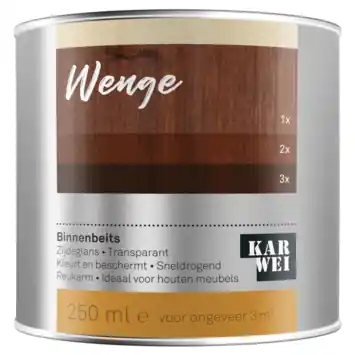 KARWEI binnenbeits transparant wengé 250 ml