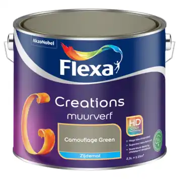 Flexa Creations muurverf camouflace green zijdemat 2,5 liter