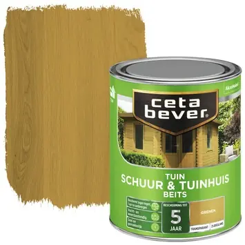 CetaBever Tuinbeits Schuur & Tuinhuis zijdeglans transparant grenen 750 ml