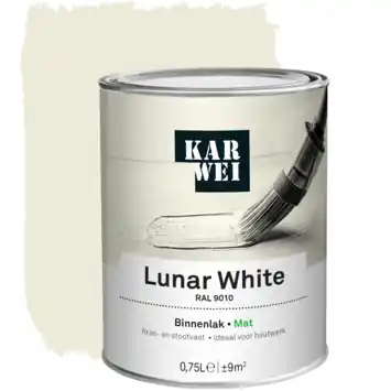 KARWEI binnenlak mat RAL 9010 lunar white 750 ml