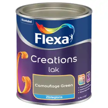 Flexa Creations binnenlak zijdeglans camouflage green 750 ml