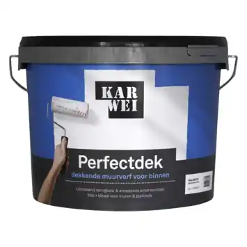 KARWEI Perfectdek muur en plafondverf mat binnen RAL 9010 gebroken wit 10 liter
