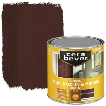 CetaBever Deur, Kozijn & Meubelbeits zijdeglans transparant donker mahonie 250 ml
