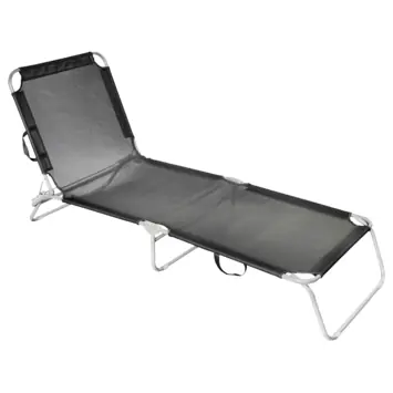 Ligstoel tuin zwart 240 x 60 x 128 cm