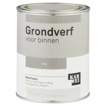 Karwei grondverf binnen grijs 750 ml