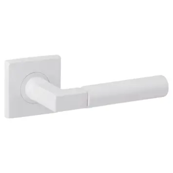 Karwei deurkruk set Stefano vierkant rozet wit aluminium