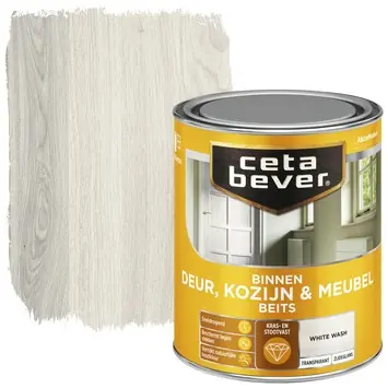 CetaBever Deur, Kozijn & Meubelbeits zijdeglans transparant white wash 750 ml