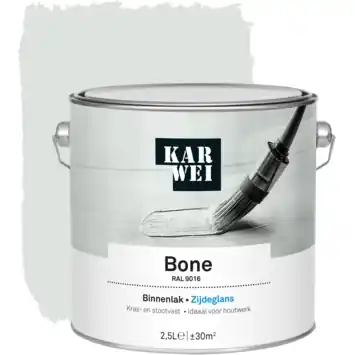 KARWEI binnenlak zijdeglans RAL 9016 bone 2,5 liter