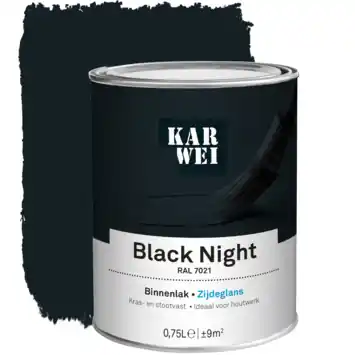 KARWEI binnenlak zijdeglans RAL 7021 black night 750 ml
