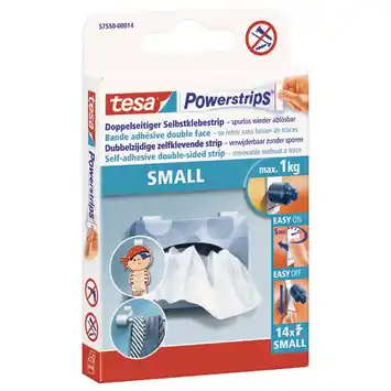 Tesa Powerstrips strips small wit (14 stuks)
