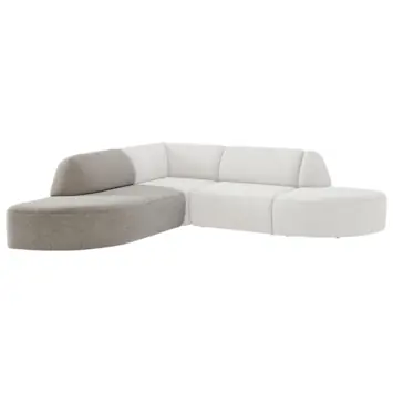 Modulaire bank Lieve eindstuk hoek links groot model taupe stof