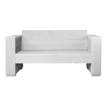 Loungebank Marlind 150 cm wit steigerhout