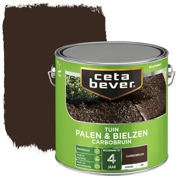 CetaBever Tuinbeits Palen & Bielzen mat dekkend carbobruin 2,5 liter