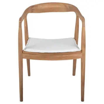 Caddo eetkamerstoel Lasse natural bruin teak hout met armleuning