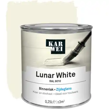 KARWEI binnenlak zijdeglans RAL 9010 lunar white 250 ml