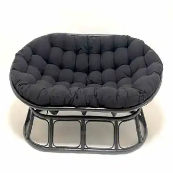 Loungestoel Mamasan zwart rotan