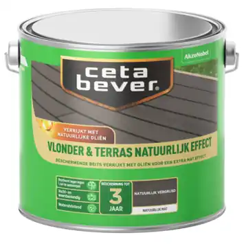 CetaBever beits Vlonder & Terras Natuurlijk Effect vergrijsd 2,5 liter
