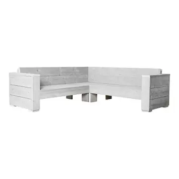 Hoekbank Berlinde wit steigerhout