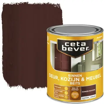 CetaBever Deur, Kozijn & Meubelbeits zijdeglans transparant donker mahonie 750 ml