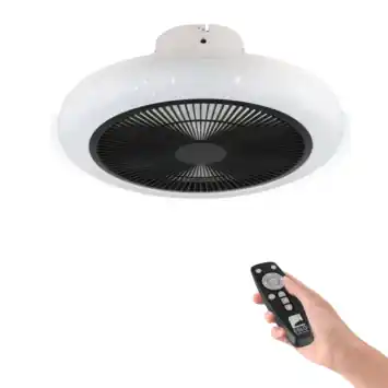 EGLO plafondlamp Kostrena met ventilator Ø45.5cm, wit/ zwart