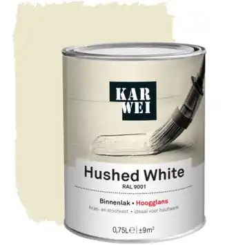 KARWEI binnenlak hoogglans RAL 9001 hushed white 750 ml