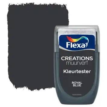 Flexa Creations muurverf kleurtester mat royal blue 30 ml