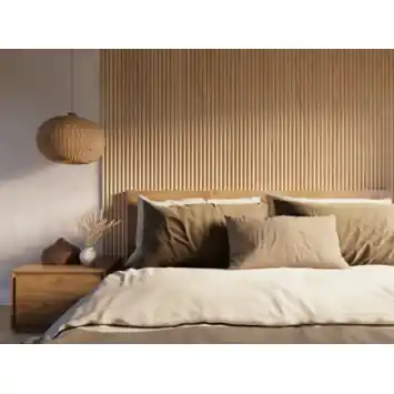 Lattenwand Decowall Acoustic Curve natuur eiken 260x30cm, 2 stuks (1.56m2)