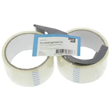 KARWEI verpakkingstape 30mx48mm (2 stuks) + handdispenser
