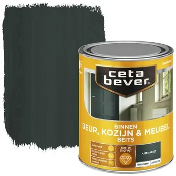 CetaBever Deur, Kozijn & Meubelbeits zijdeglans transparant antraciet 750 ml