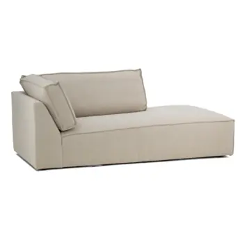 KARWEI modulaire bank James eindstuk hoek lang rechts grof geweven beige polyester