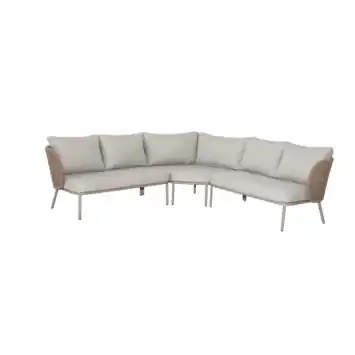Loungeset tuin Amelie bruin/beige staal