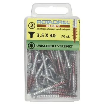 Rotadrill Torx schroeven platkop verzinkt 3,5x40 mm - 70 stuks