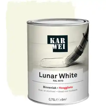 KARWEI binnenlak hoogglans RAL 9010 lunar white 750 ml