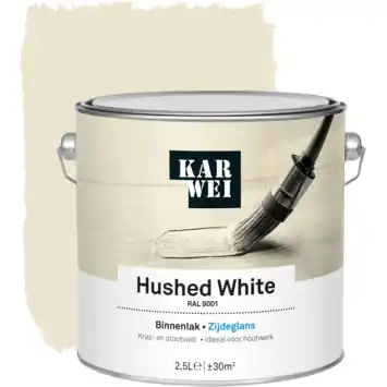 KARWEI binnenlak zijdeglans RAL 9001 hushed white 2,5 liter