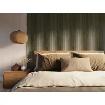 Lattenwand Decowall Acoustic Curve salie 260x30cm, 2 stuks (1.56m2)
