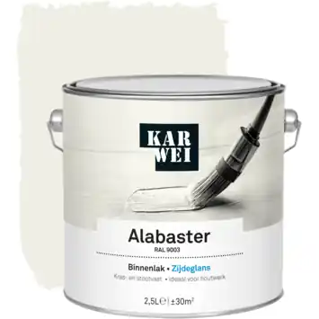 KARWEI binnenlak zijdeglans RAL 9003 alabaster 2,5 liter