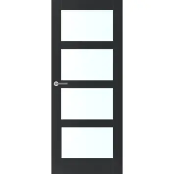 Deur Hilde blank glas zwart opdek links 83 x 201,5 cm