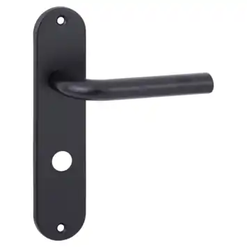 Ok deurkrukset Ovaal kortschild WC 63/8mm aluminium zwart