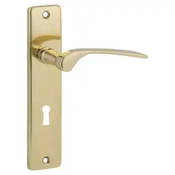 Karwei deurkruk set Jose recht schild sleutelgat 56 mm messing glans