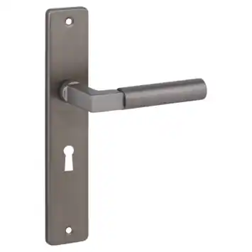 Karwei deurkruk set Stefano recht schild sleutelgat 56 mm messing antiek aluminium