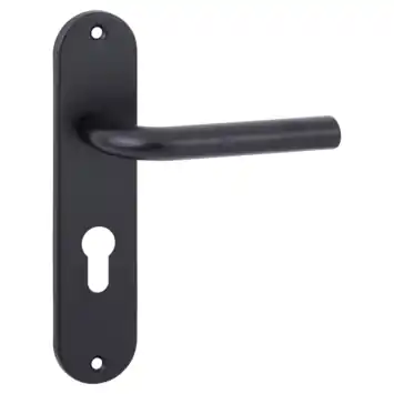 Ok deurkrukset Ovaal kortschild cilinder PZ55 aluminium zwart