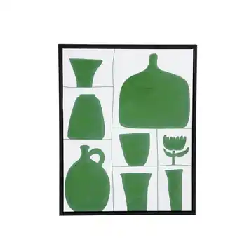 Muurdecoratie canvas groen - l40xb50xh3,5cm
