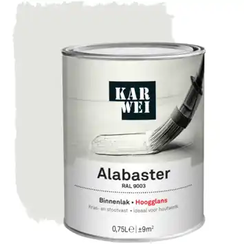 KARWEI binnenlak hoogglans RAL 9003 alabaster 750 ml