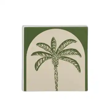 Muurdecoratie palmboom groen - l12xb12xh1,5cm