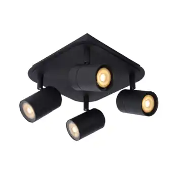 Lucide LENNERT plafondspot badkamer LED dimb. GU10 3000K IP44 Zwart